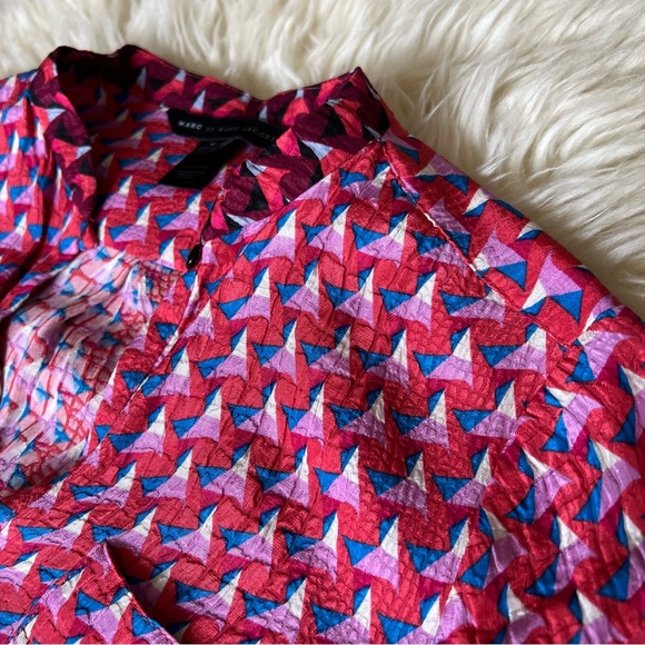 Marc Jacobs Patterned Long Sleeve Silk Dress XS - Picture 5 of 9